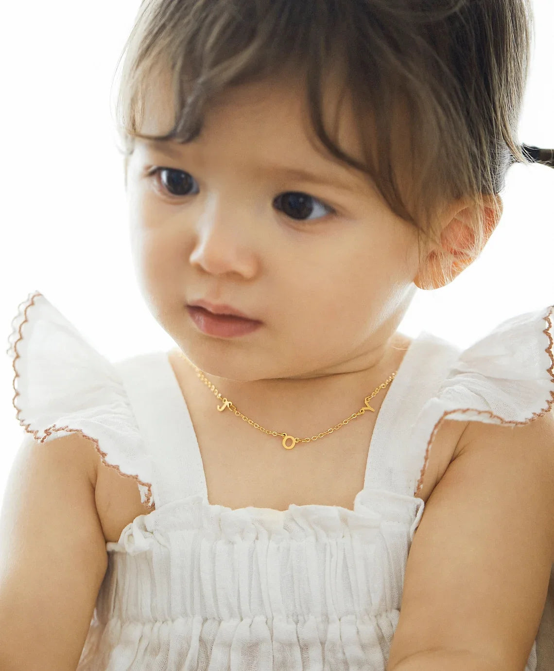 Baby Girl Gift Personalized Flower Girl Proposal Initial Necklace for Toddler Custom Letter Necklace with Kids Name Baby Shower