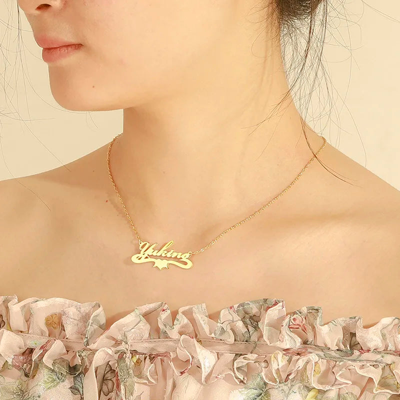 Sipuris Unique Custom Name Letter Pendant Necklace Personalized Heart Stainless Steel Necklaces For Women Jewelry Gifts 2022