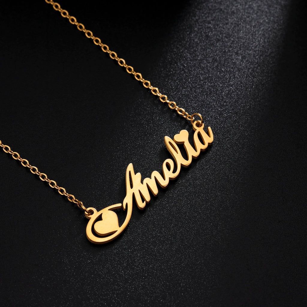 Sipuris Unique Custom Name Letter Pendant Necklace Personalized Heart Stainless Steel Necklaces For Women Jewelry Gifts 2022