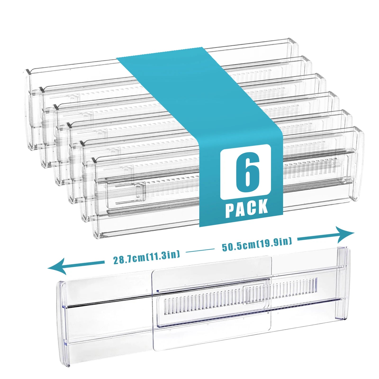 Velori Clear Organizer Set — Adjustable Expandable Drawer Dividers