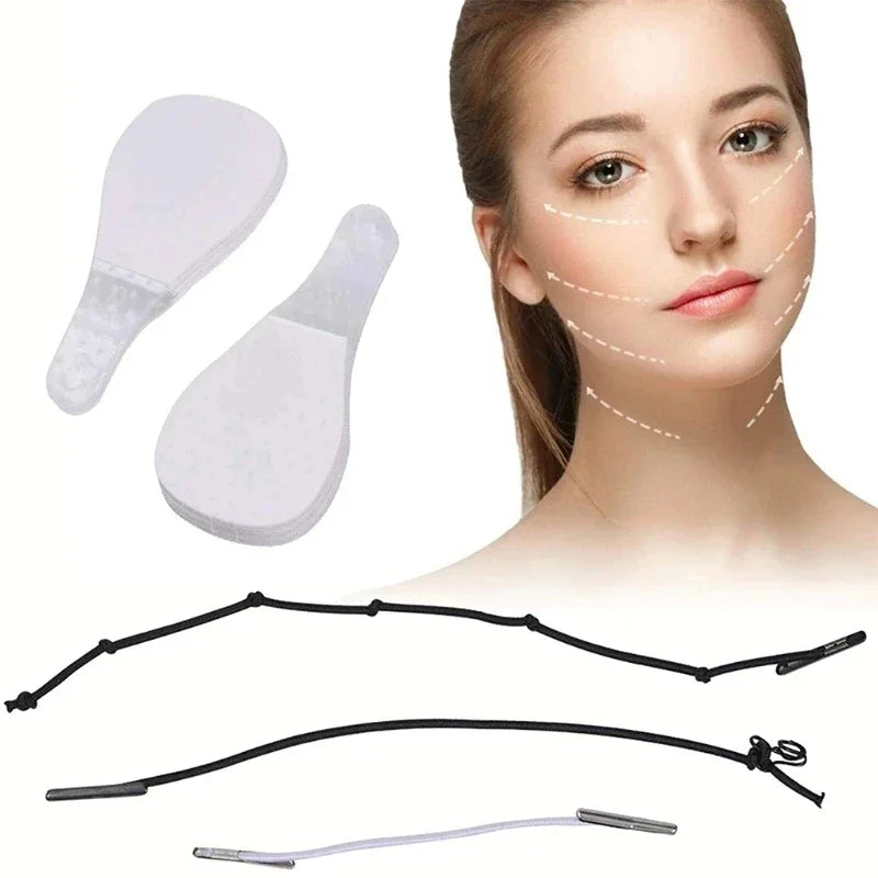 40Pcs/Set Invisible Thin Face Stickers Double Chin Wrinkle Sagging Skin Lift Up V Shape Tapes Makeup Facelifting Patch Adhesives