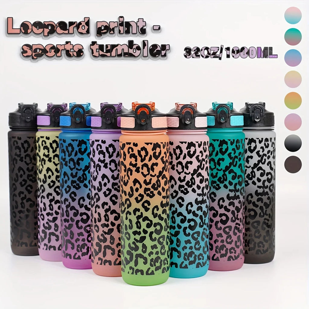1000ml/34oz outdoor sports water bottle, with lid, durable and leak-proof, suitable for running, cycling, birthday gift, gift