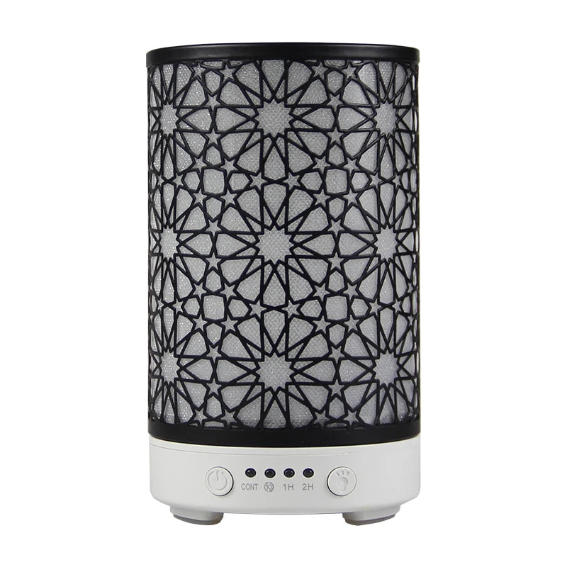 100ml Essential Oil Diffuser Aroma Diffuser Timing Function Hollow Ultrasonic Air Humidifier Smart Home Appliance with LED Light