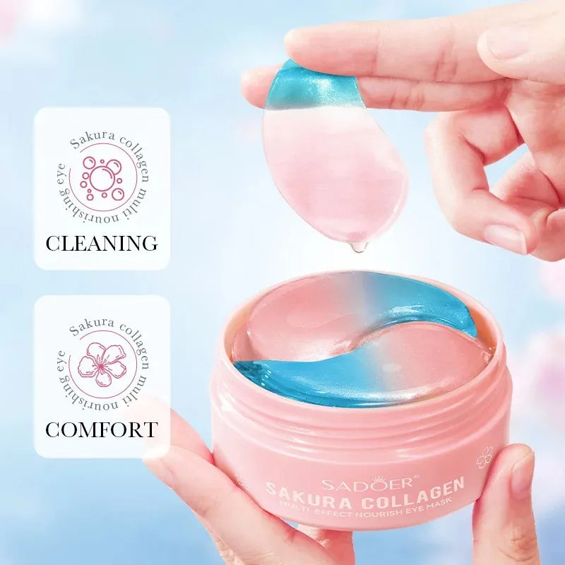 Velori Sakura Eye Mask — 60pc Collagen Eye Patches for Dark Circles