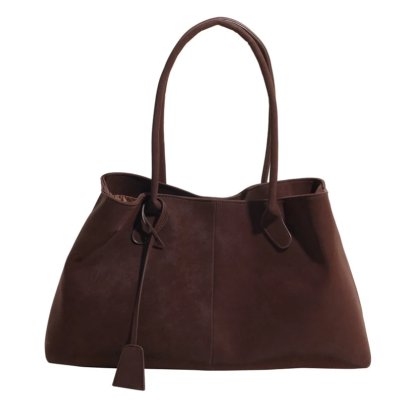 Faux Suede Solid Color High Quality Fashionable Versatile Handbag 2025 Women's Product Hot Selling  Large Capacity Shoulder Bag