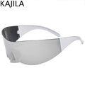 Y2K Cyber Punk One-Piece Sports Sunglasses Women Men 2025 Luxury Brand Windproof Rimless Sun Glasses For Ladies Shield Eyewear