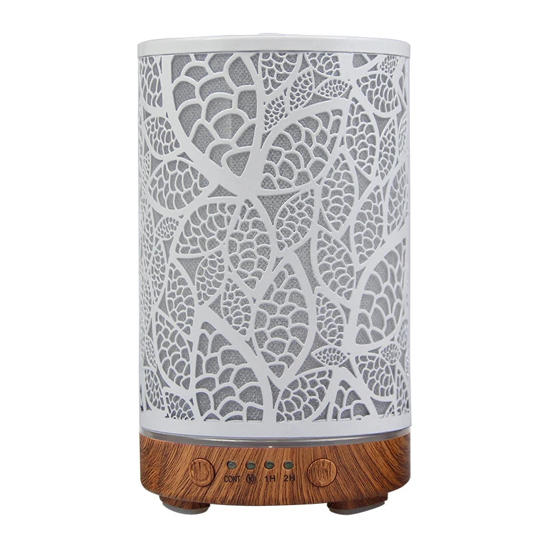 100ml Essential Oil Diffuser Aroma Diffuser Timing Function Hollow Ultrasonic Air Humidifier Smart Home Appliance with LED Light