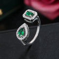 Luxury Wedding Bridal Jewelry Set Cubic Zirconia Ring Bracelet Sets for Women Party Gifts 2pcs Open Adjustable Fashion Jewelry