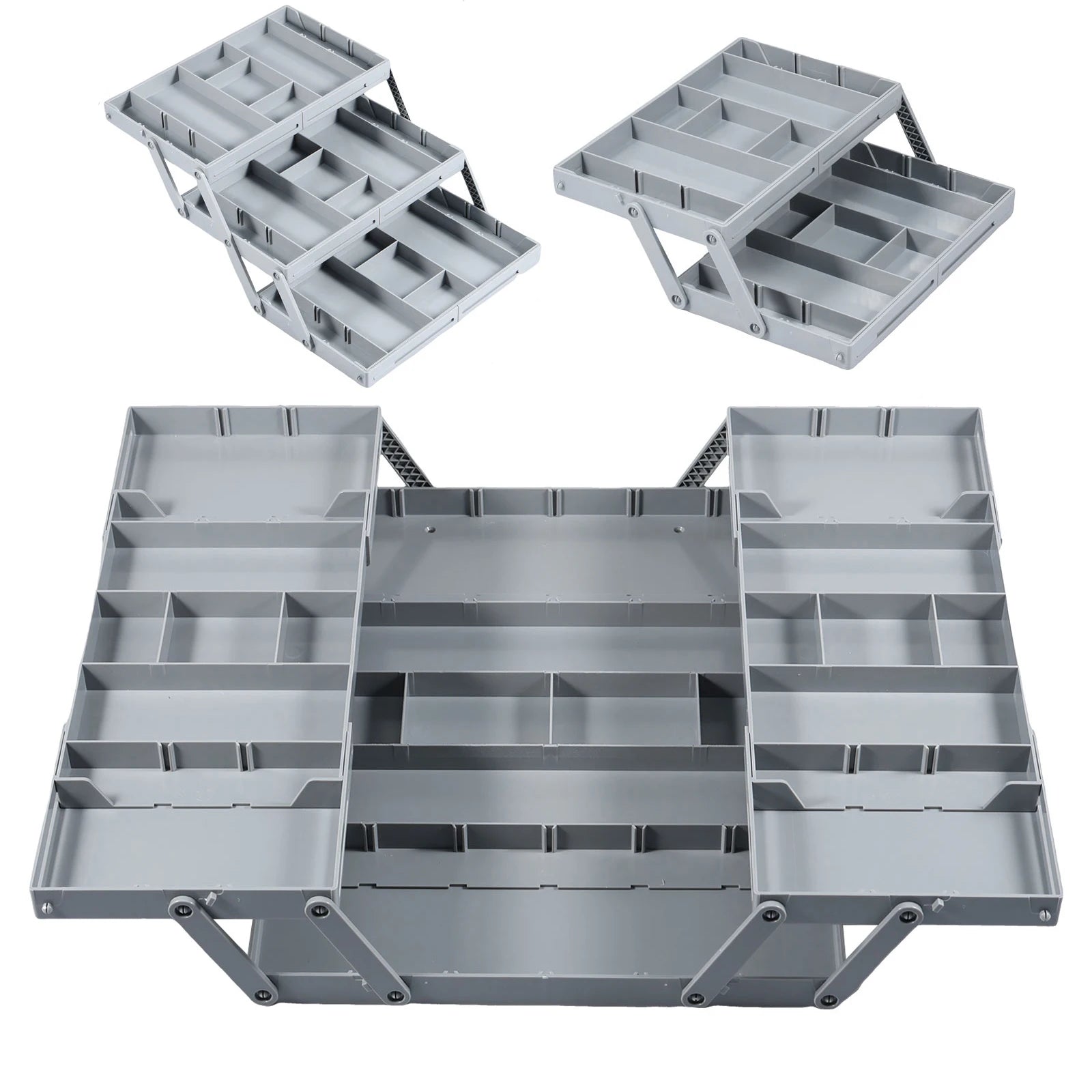 2/3 Tier Foldable Drawer Organizer Expandable Desk Organizer Trays with Adjustable Compartments for Office,Kitchen Supplies