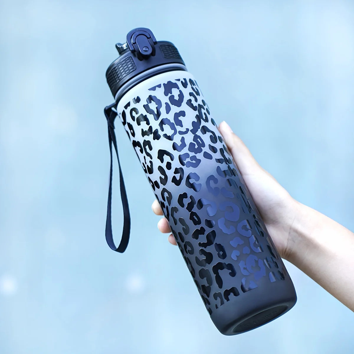 1000ml/34oz outdoor sports water bottle, with lid, durable and leak-proof, suitable for running, cycling, birthday gift, gift