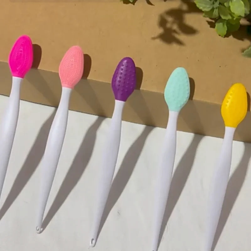 YS-Double sided nose brush, face wash brush, lip and face cleaning, blackhead and acne cleansing, makeup brush