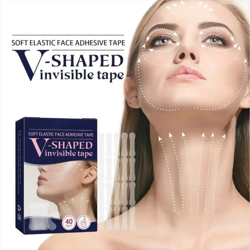 80/40PCS Facial Lifting Strips Brow Lift Tape Invisible Facelift Tape V-Shaped Chin Patch Facial Shaping Lifting&Tightening Tool