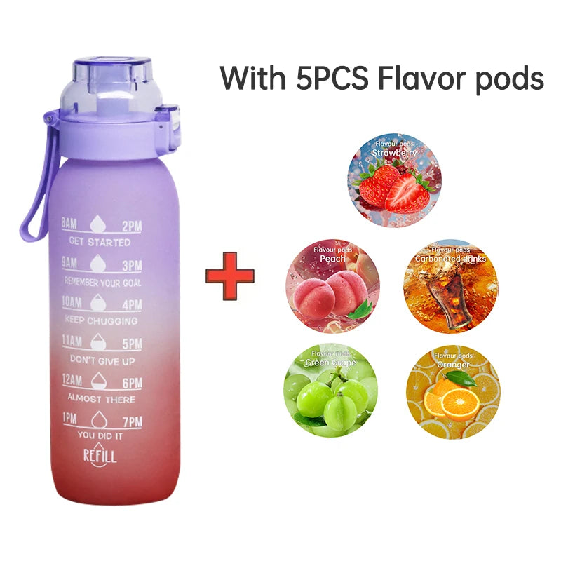 Velori Flavor Bottle — 1L Infuser Water Bottle with Straw & 5 Flavor Pods