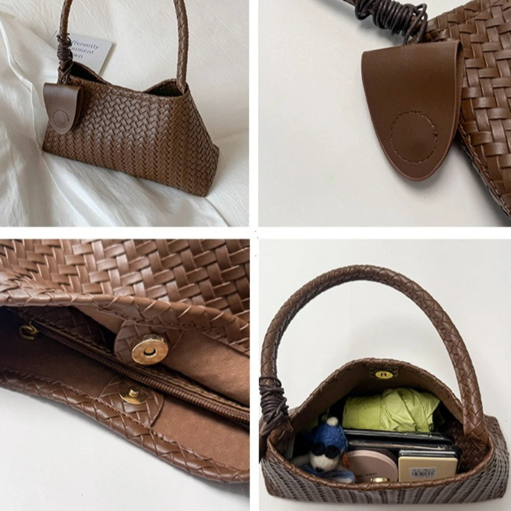 Large Capaci Woven Bag Women Autumn Winter New Retro Commuter Underarm Single Oulder Bag Simple Sle Handbag for Work Сумка 2026