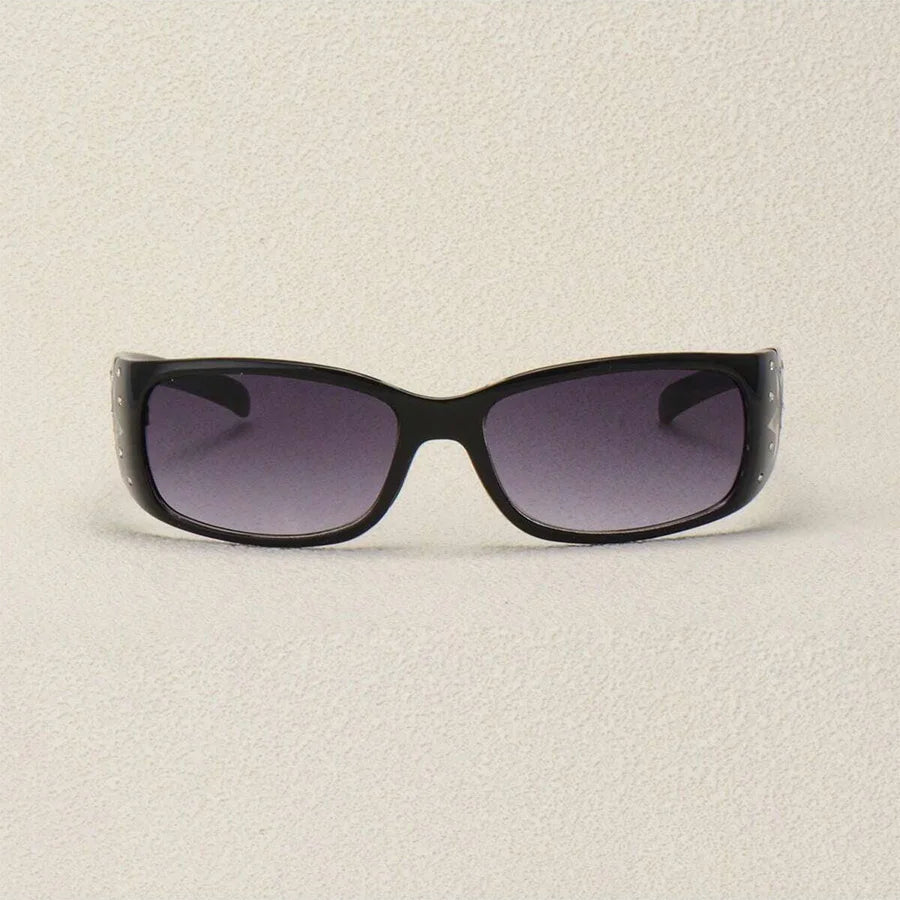 Black with Drill Star Pattern Women's Sunglasses Easiest for Match Daily Y2K Style Fashion Party Glasses