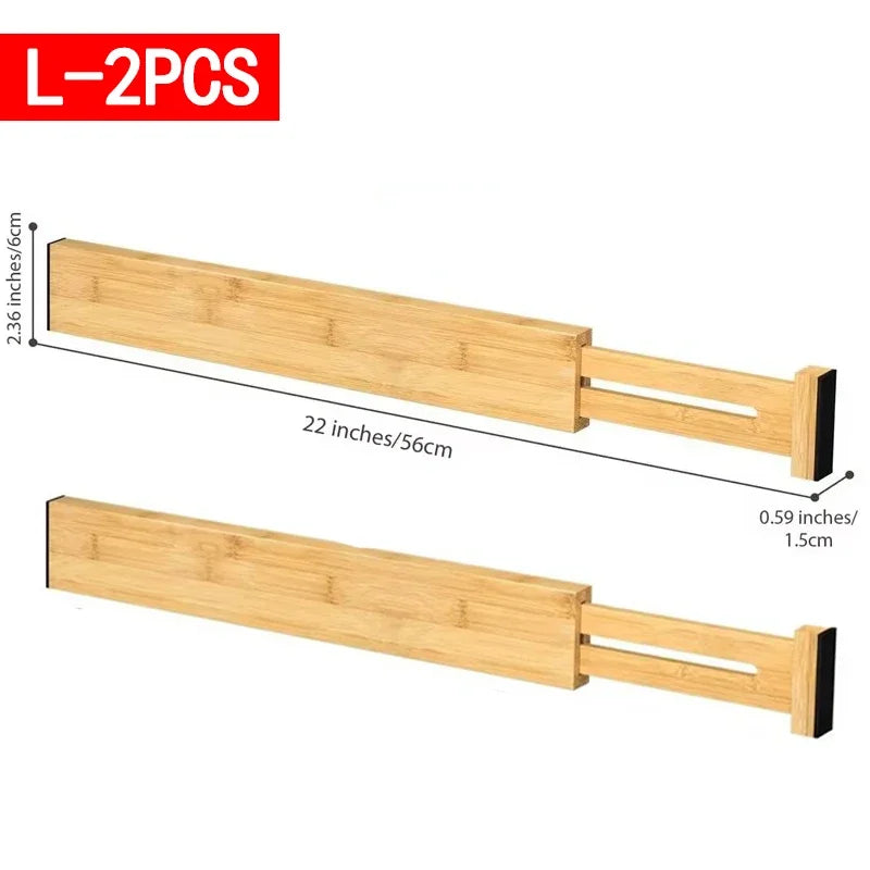 Velori Bamboo Dividers — Adjustable Drawer Separators Set