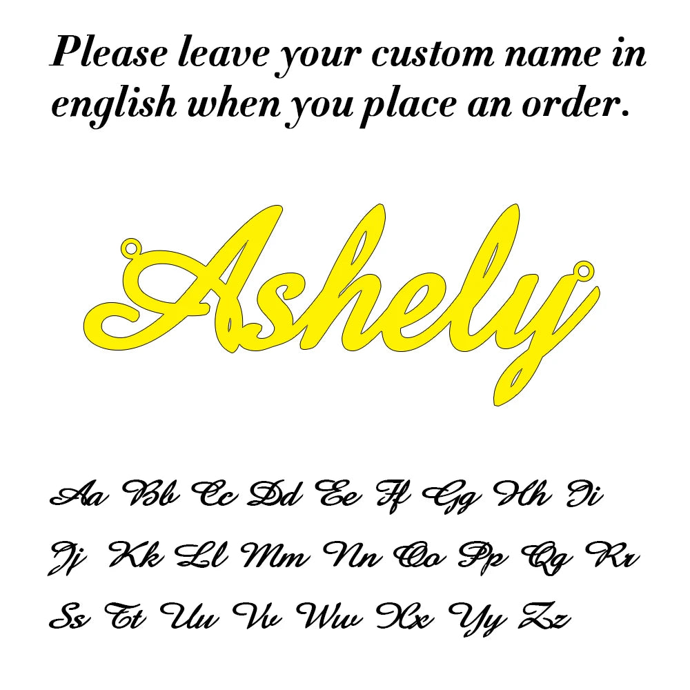 Customized Fashion Stainless Steel Name Necklace Personalized Letter Gold Color Choker Necklace Pendant Nameplate Gift