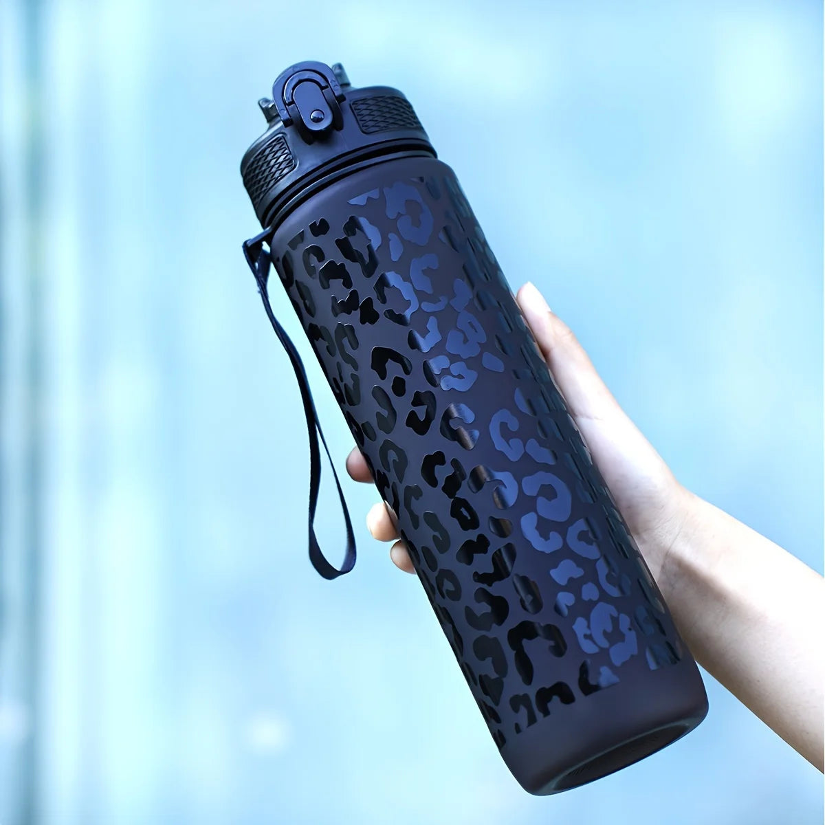 1000ml/34oz outdoor sports water bottle, with lid, durable and leak-proof, suitable for running, cycling, birthday gift, gift