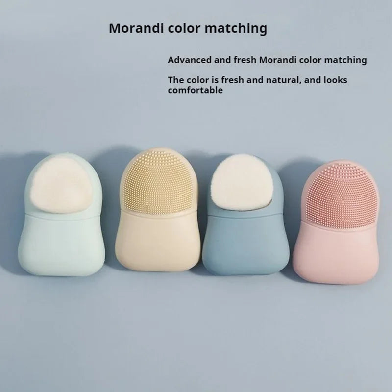 Double Sided Silicone Facial Cleansing Brush Manual Massage Facial Cleanser Brush Soft Bristles Deep Cleaning Exfoliator Tool