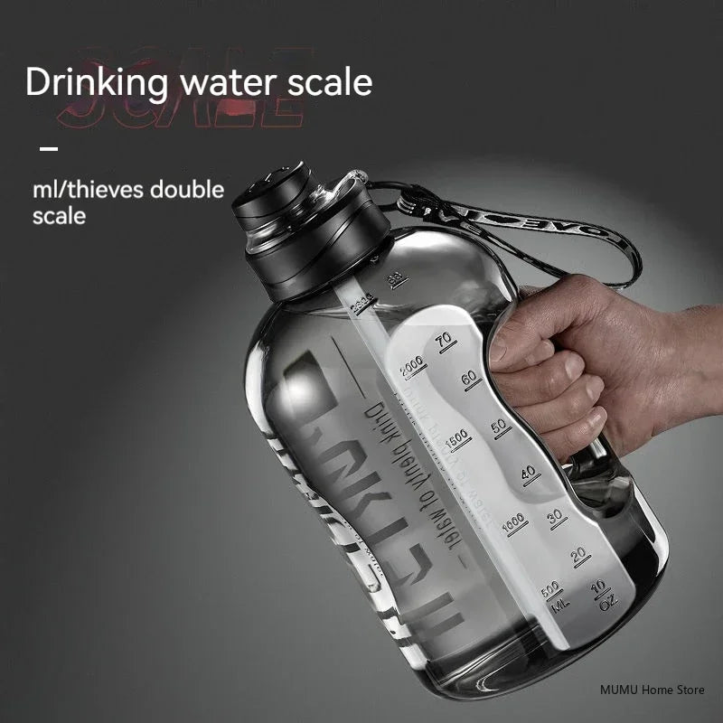 1L UP To 5L Large Capacity Bicycle Water Bottle Fitness BPA FREE Scale Drink Bottle for Men Gym Cycling Camping Water Bottle Cup
