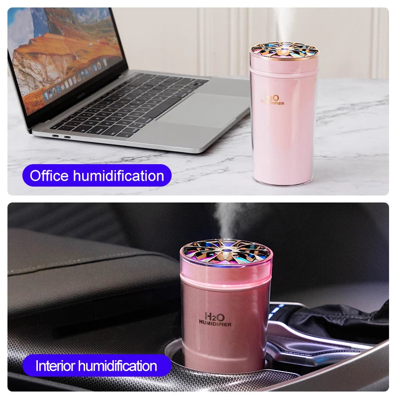1pc Portable 300ml Ultrasonic Air Humidifier With Colorful LED Night Light Home Aroma Diffuser For Car Office Room Bedroom