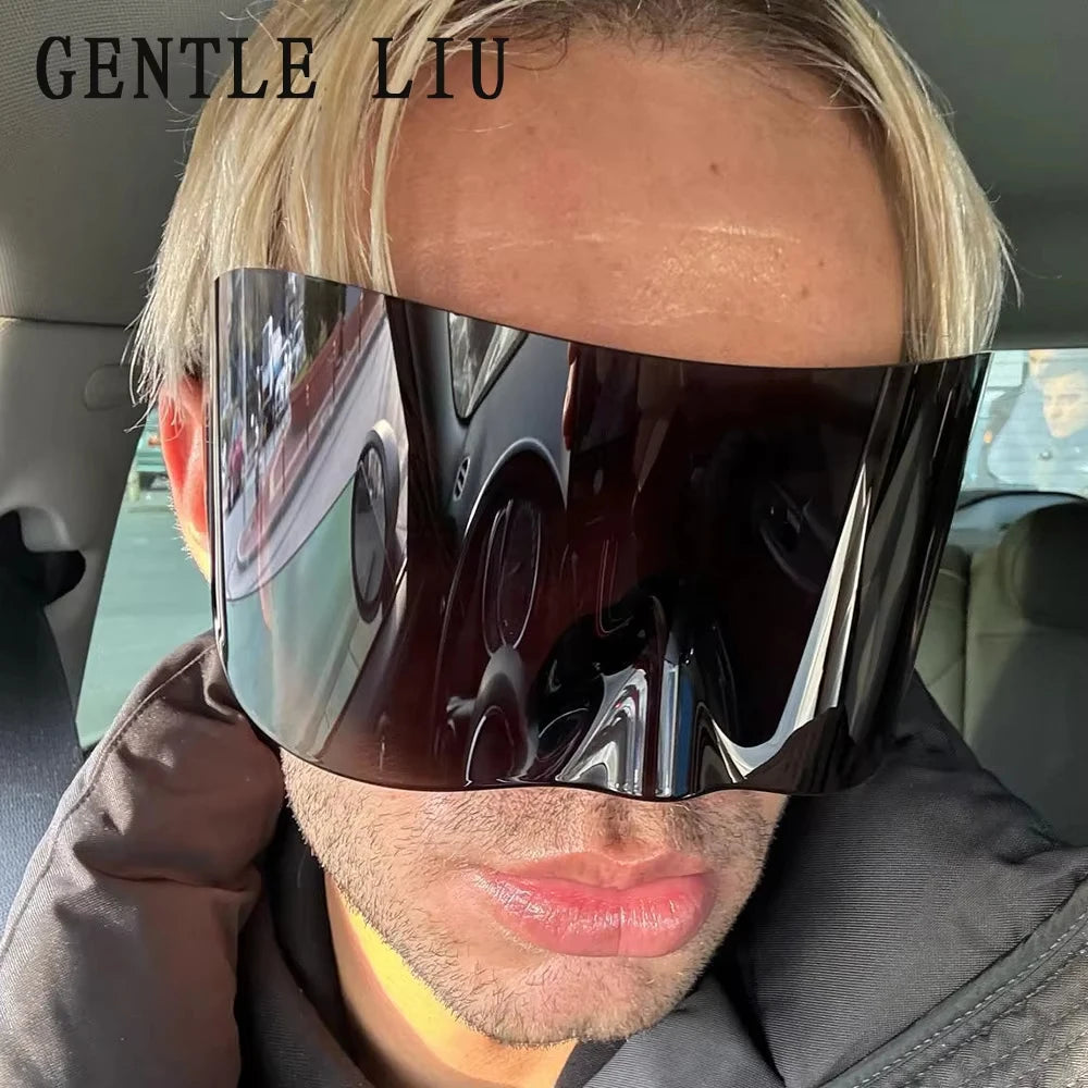 Y2k Retro Oversized Sunglasses Mask Women Punk Goggle Sports Sun Glasses For Men Women 2000's Brand Designer Shield Eyewear sol