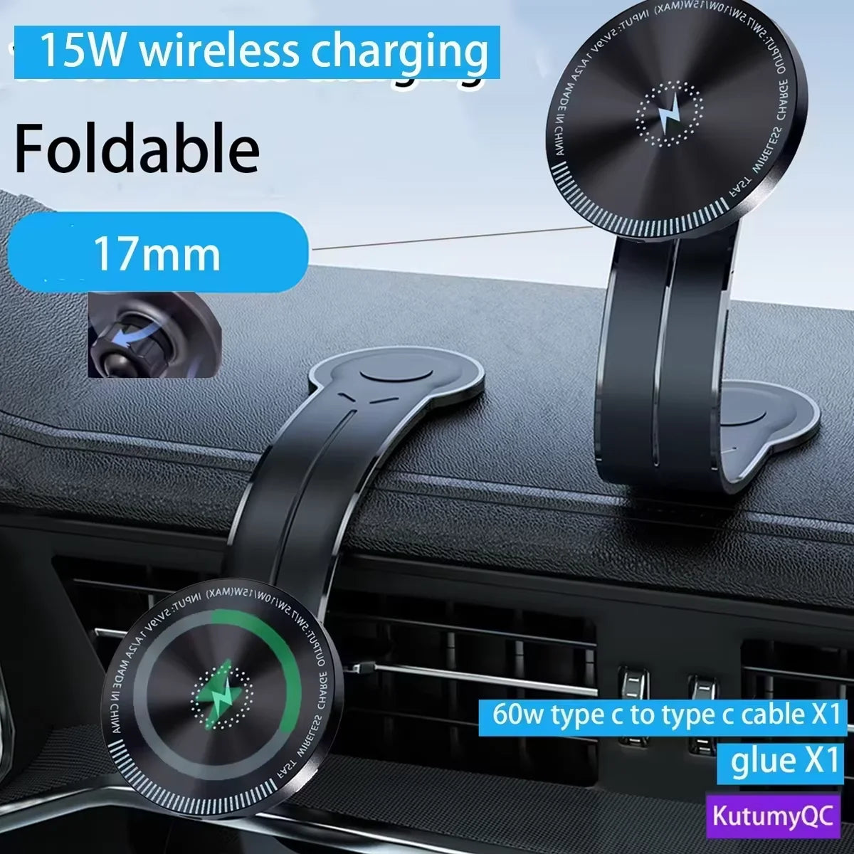 Car Mount Detachable, Bendable Aluminum Arm Magnetic Phone Holder for Car Cell Phone Mount for Car
