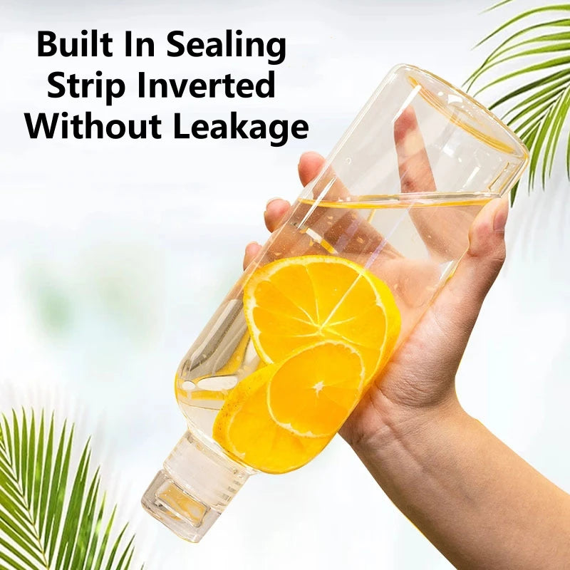 300-1000ML Glass Water Bottle Large Capacity Multi-function Creative Simple Milk Cup Portable Transparent Outdoor Sports Bottle
