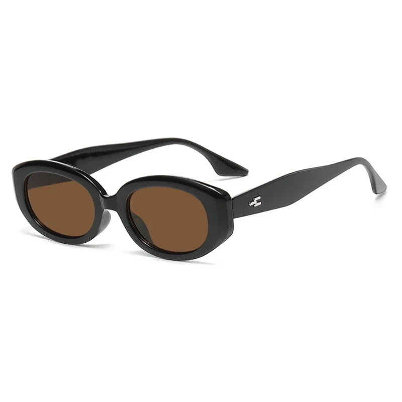 New Y2K Vintage Oval Sunglasses Woman Brand Small Rectangle Sun Glasses Fashion INS Men Eyewear UV400 Oculos De Sol