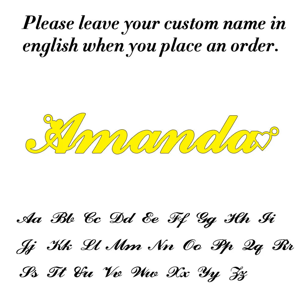 Customized Fashion Stainless Steel Name Necklace Personalized Letter Gold Color Choker Necklace Pendant Nameplate Gift