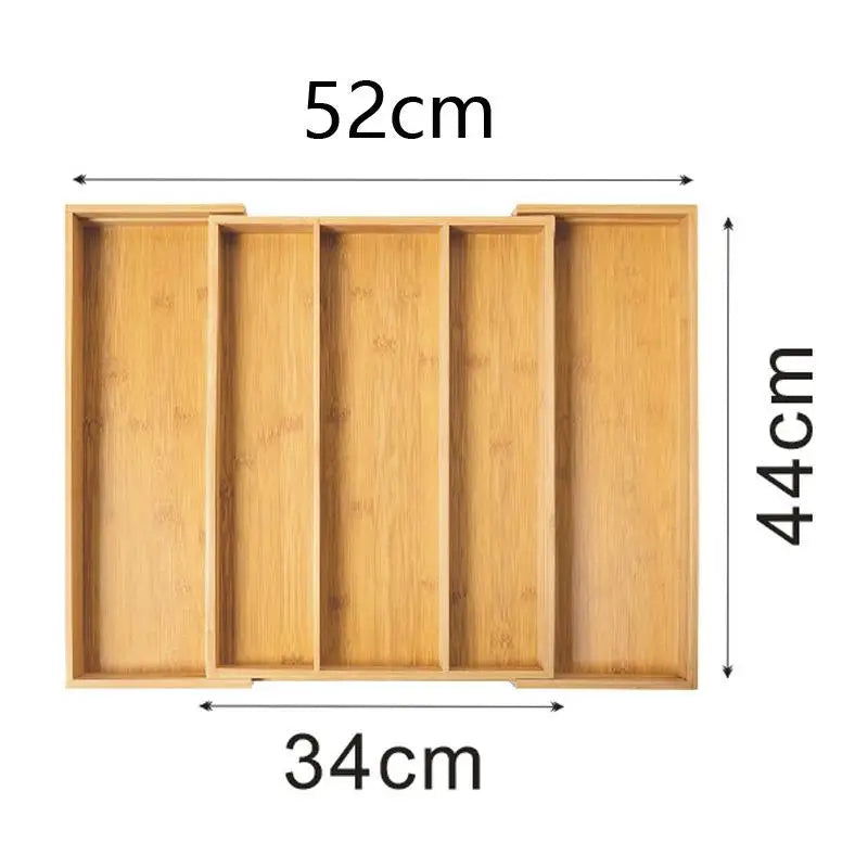 Velori Bamboo Organizer — Expandable Silverware & Cutlery Storage