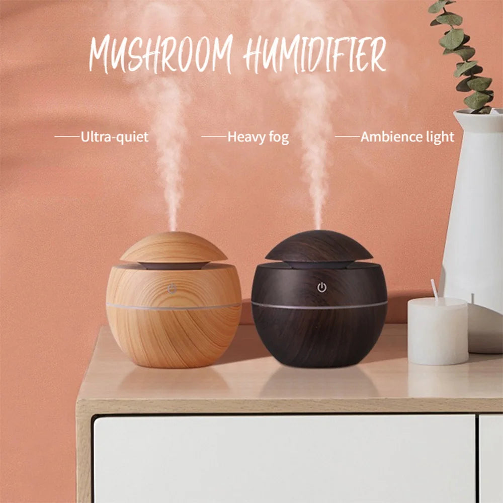 Desktop mini personal ultrasonic humidifier aromatherapy with colorful LED night light, office, bedroom, dorm room, USB power
