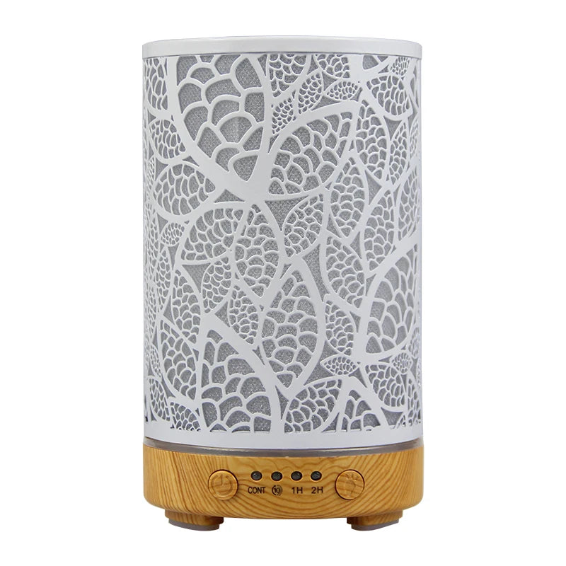 100ml Essential Oil Diffuser Aroma Diffuser Timing Function Hollow Ultrasonic Air Humidifier Smart Home Appliance with LED Light