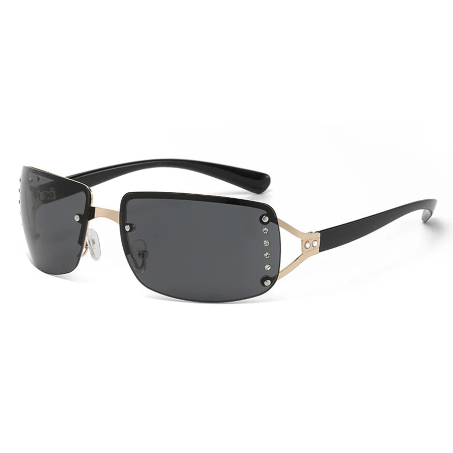 New  Women Sunglasses Luxury Brand Design Fashionable Y2KSun Glasses Camping Cycling Fishing Retro Frameless Uv400 Men Sunnies