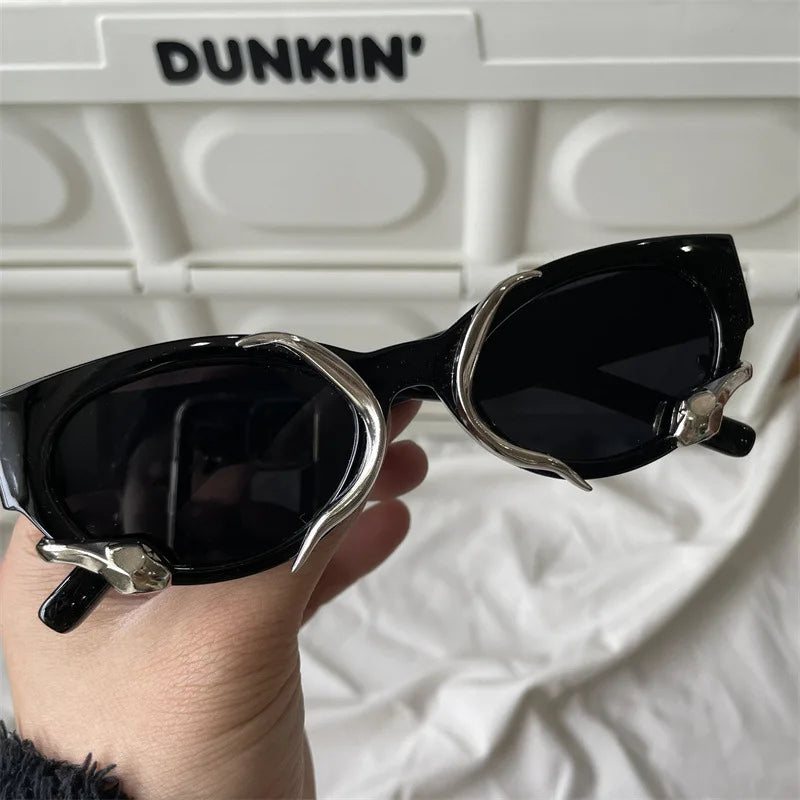 The Most Comprehensive Black Sunglasses Collection Y2K/Sunshade/Large Frame Sunglasses Cat's Eye Sunscreen Glasses