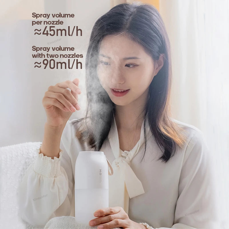 KINSCOTER Ultrasonic Air Humidifier 300ml 2000mAh Battery USB Sprayer Diffuser Releases Smooth Water Mists for Home Office