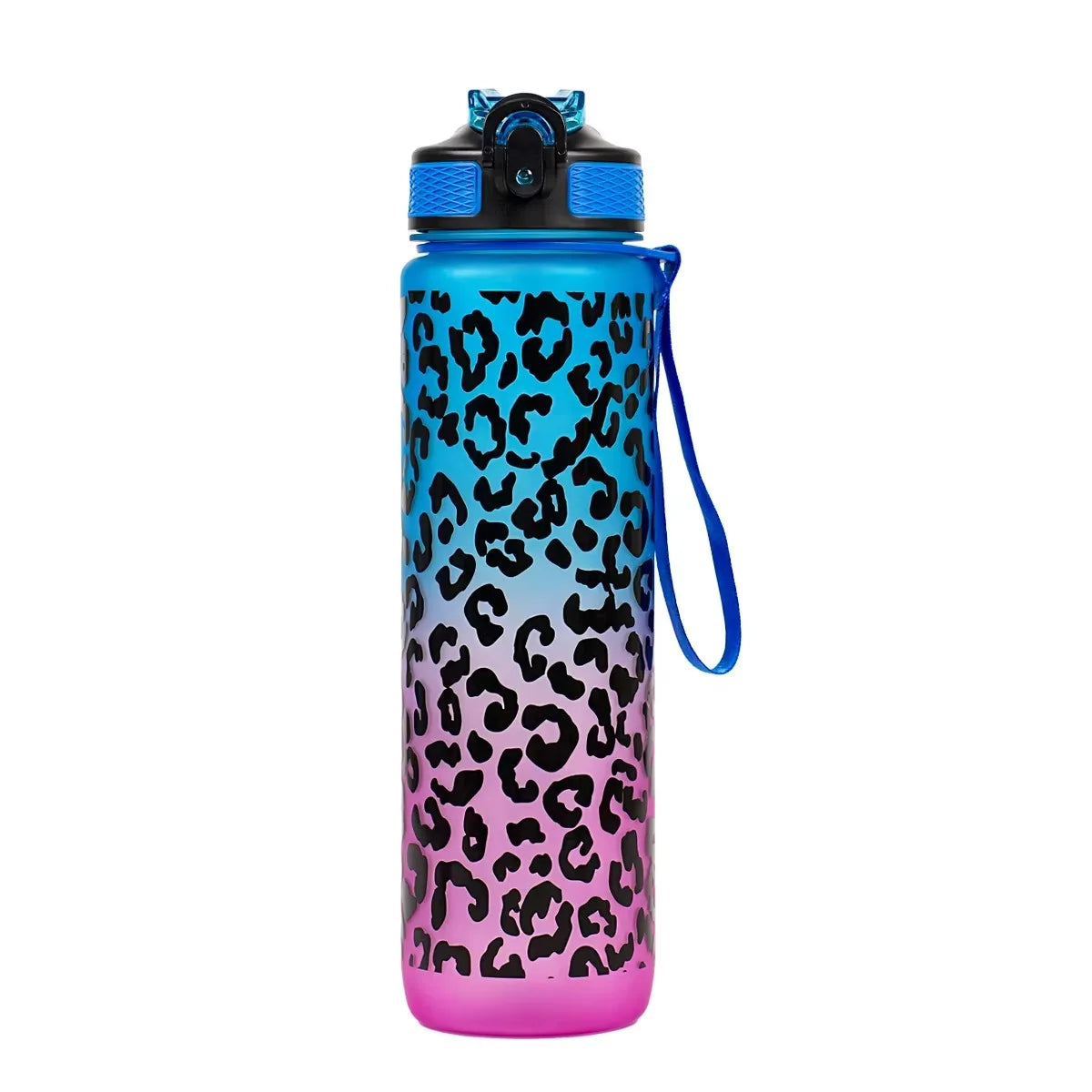 1 Liter Large Capacity Leopard print Plastic Cup Leak Proof Sports Water Bottle Drink items Outdoor Travel Portable Gym Bottle