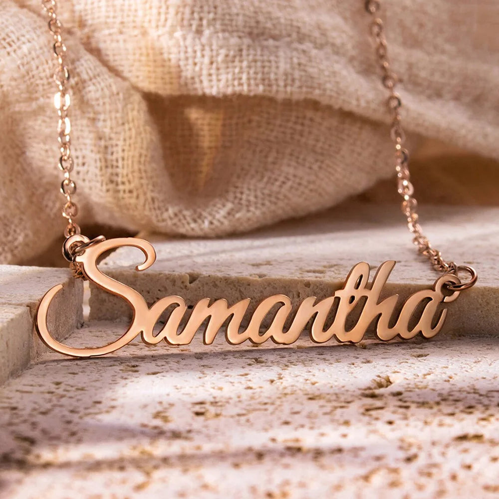 Customized Name Necklace Letter Pendant Stainless Steel Exquisite Jewelry