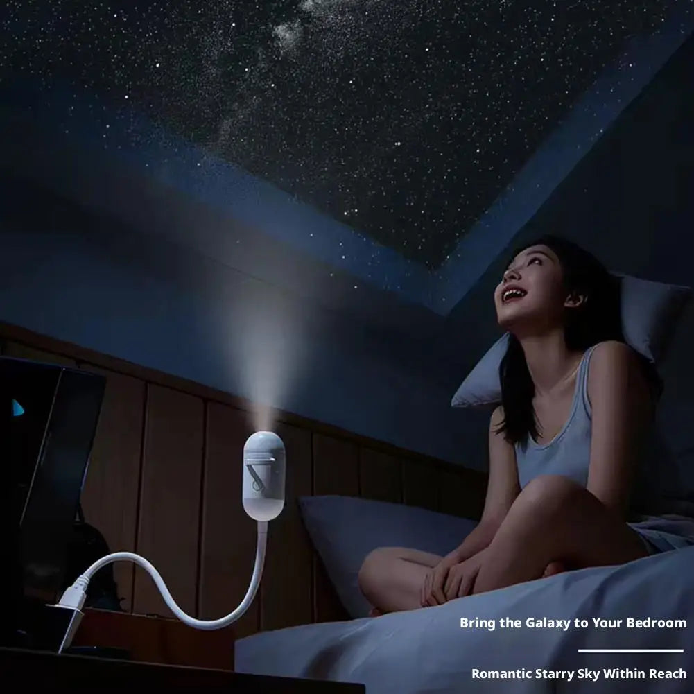 2-in-1 Mini Galaxy Star Projector Night Light LED Starry Sky Ambient Lamp for Bedroom Sleep & Decoration LED Atmosphere Light