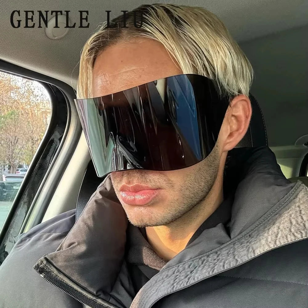 Y2k Retro Oversized Sunglasses Mask Women Punk Goggle Sports Sun Glasses For Men Women 2000's Brand Designer Shield Eyewear sol