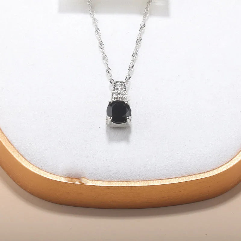 Fine Jewelry Silver 925 Fashion Party Women Dress Accessories CZ Hoop Earrings Necklace Bracelet Adjustable Ring 5-Piece Sets