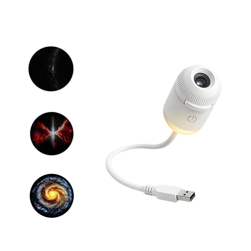 2-in-1 Mini Galaxy Star Projector Night Light Dimmable Touch Control Ambient Lamp Eye-Friendly USB Nightlight For Bedroom Decor