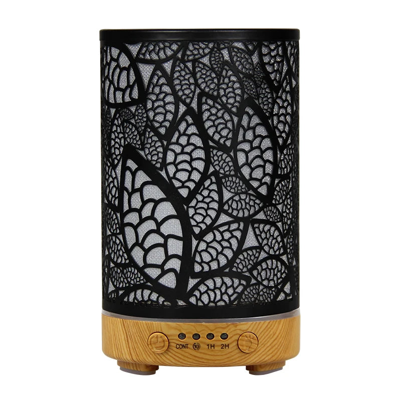 100ml Essential Oil Diffuser Aroma Diffuser Timing Function Hollow Ultrasonic Air Humidifier Smart Home Appliance with LED Light