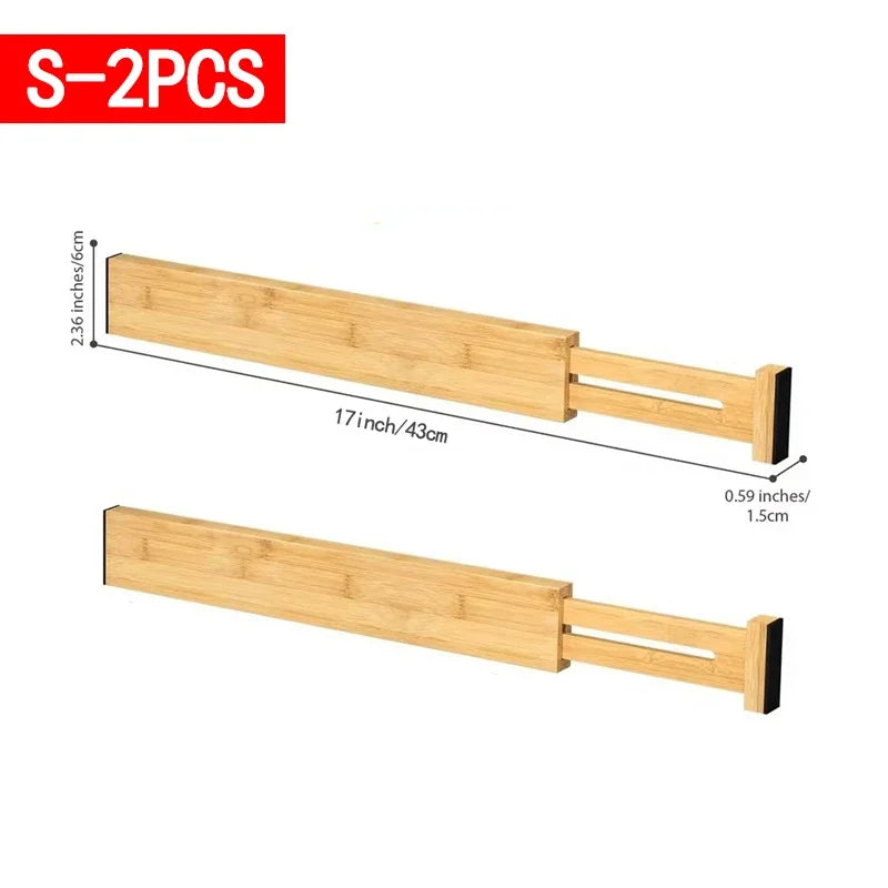 Velori Bamboo Dividers — Adjustable Drawer Separators Set