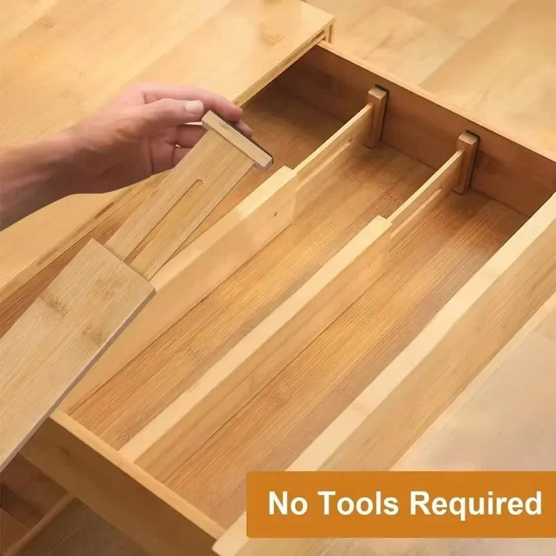 Velori Bamboo Dividers — Adjustable Drawer Separators Set