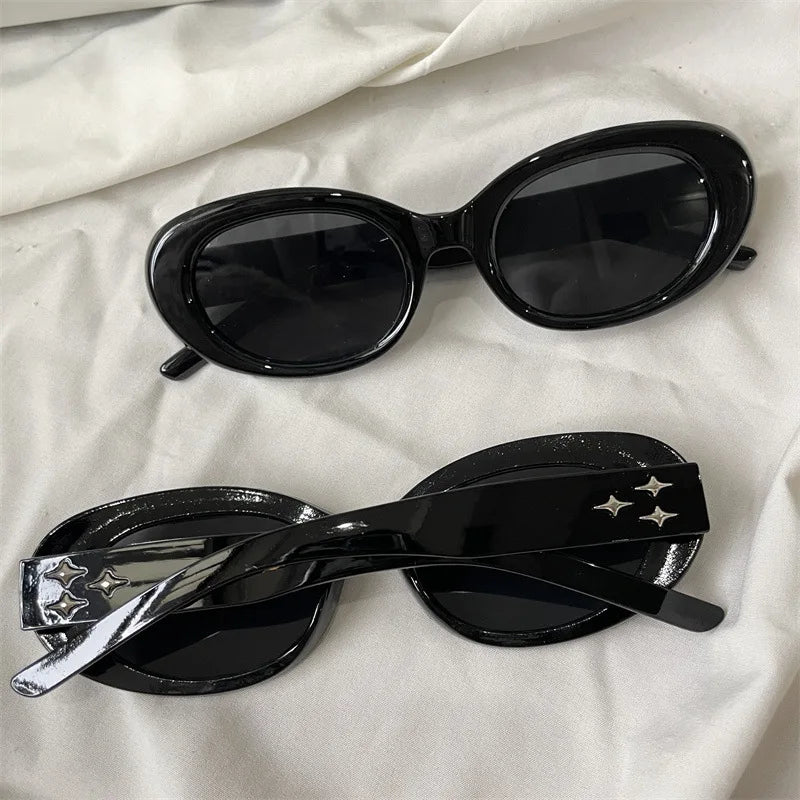 The Most Comprehensive Black Sunglasses Collection Y2K/Sunshade/Large Frame Sunglasses Cat's Eye Sunscreen Glasses