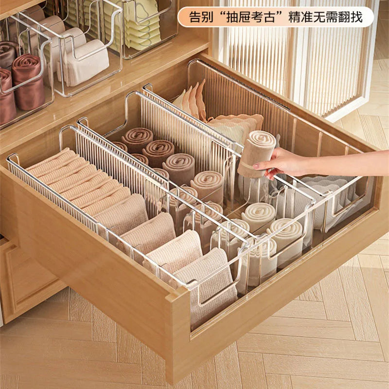 Underwear Bra Socks Organizer Expandable Cabinet Drawer Organizers Sock Scarf Underwear Storage Boxes Clear Desktop Storage Case