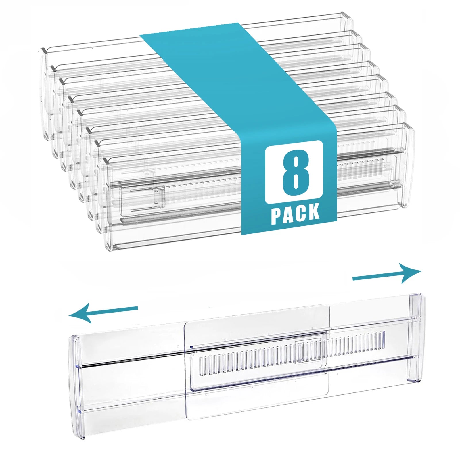 Velori Clear Organizer Set — Adjustable Expandable Drawer Dividers