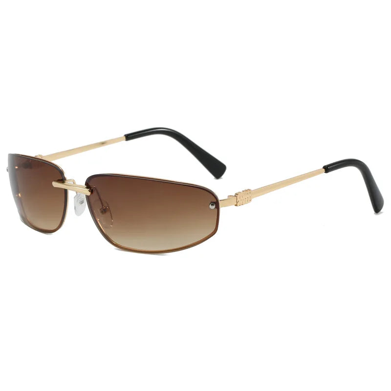 Y2k Sunglasses Women Men Oversized Brand Designer Gradient Goggle Sun Glasses Steampunk Glasses Shades Eyewear Metal Eyeglasses