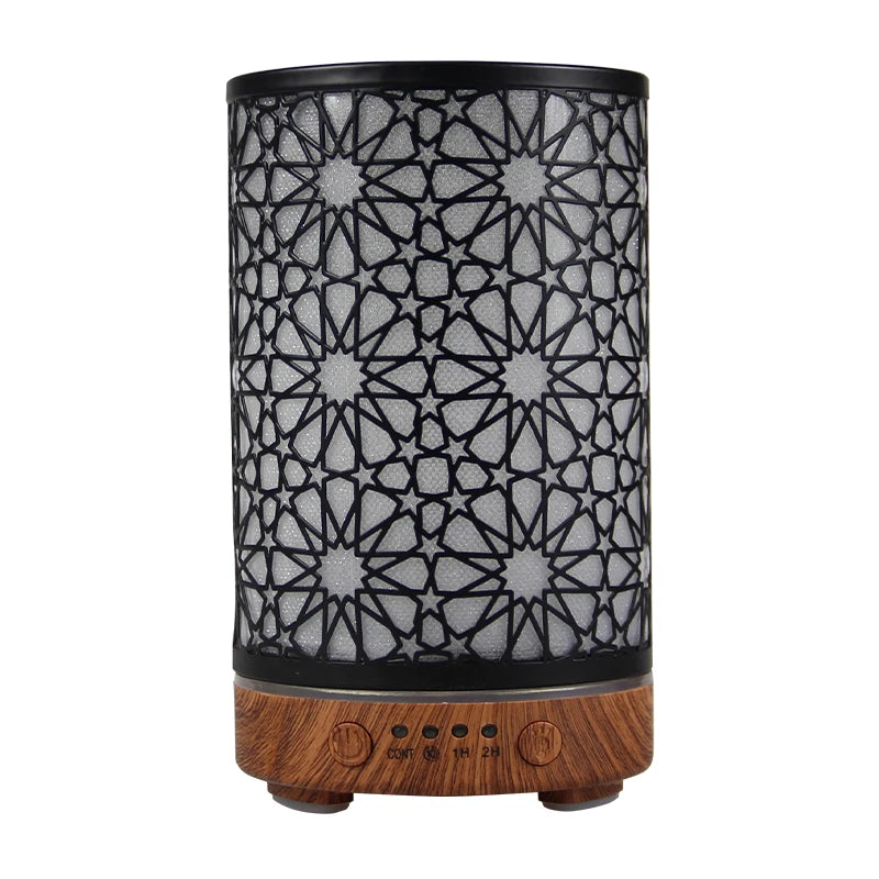 100ml Essential Oil Diffuser Aroma Diffuser Timing Function Hollow Ultrasonic Air Humidifier Smart Home Appliance with LED Light